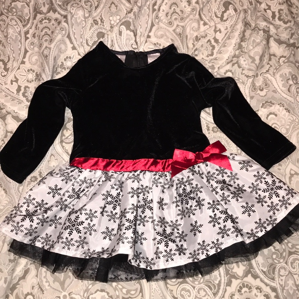 Holiday dress, velvet w/ tutu, size 24 mos